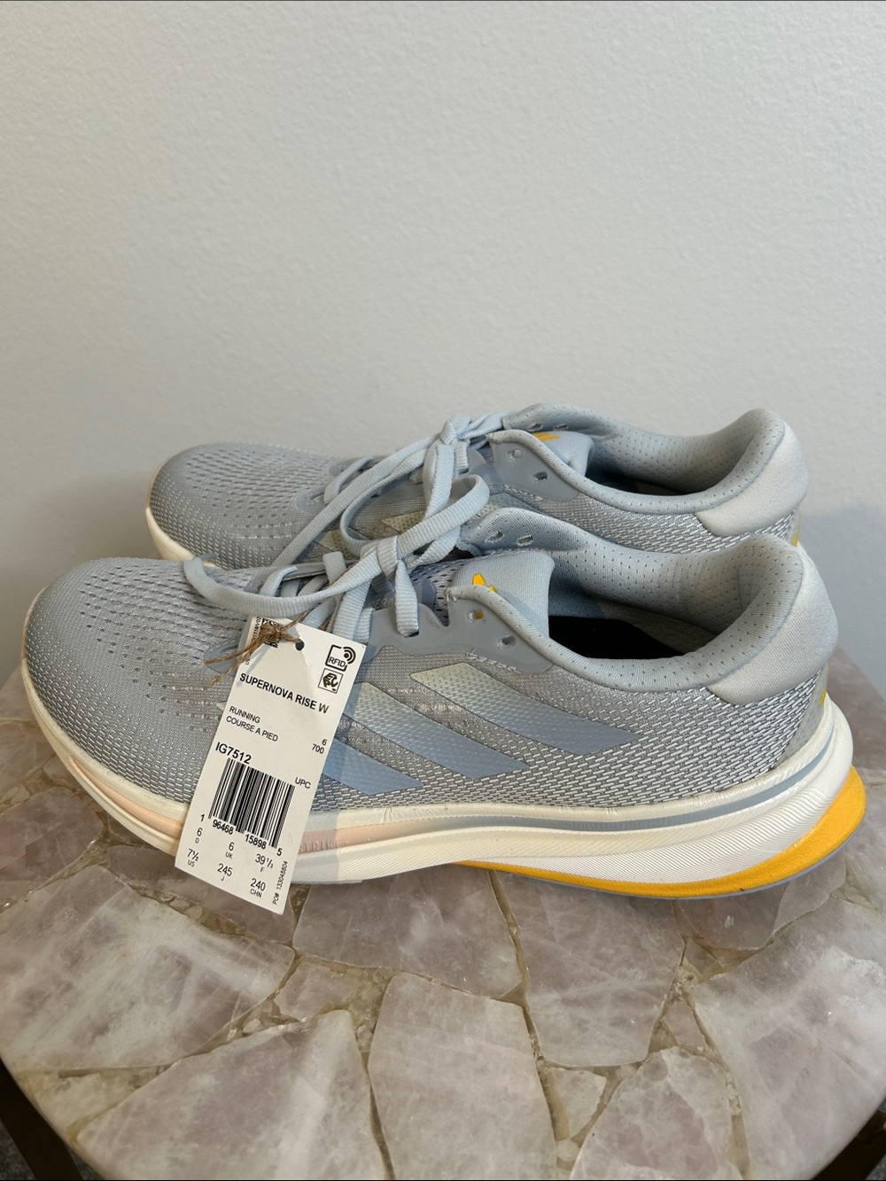 adidas Supernova Rise Women's Running Shoes - Light Gray & Yellow Accents
